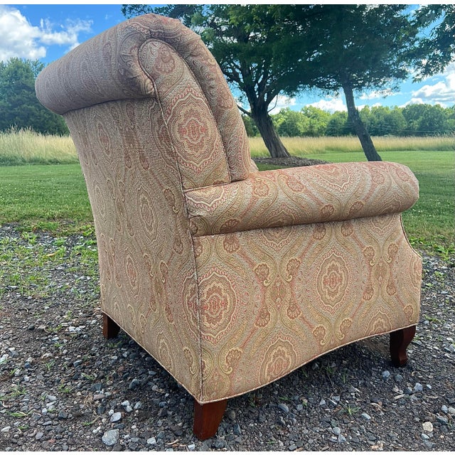 Ethan Allen Transitional Upholstered Chairs and Ottoman Set | Chairish