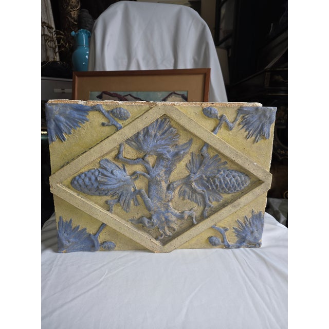 Early 20th Century Architectural Fragment Tile With Pinecone Motif For Sale - Image 4 of 12