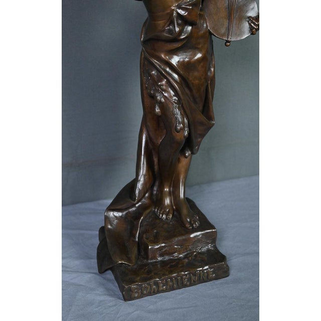 E. Villanis, Bohemian Woman, Late 19th Century, Bronze For Sale - Image 11 of 18