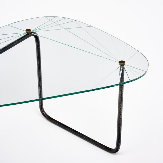 1970s Period Mid-Century Modern Etched Glass Coffee Table, Circa 1970 For Sale - Image 5 of 9