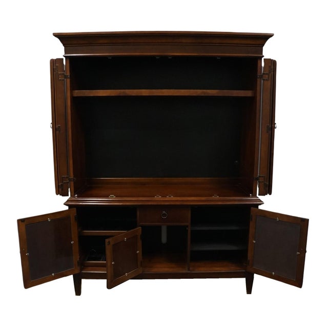 Late 20th Century Late 20th Century Hooker Furniture Solid Cherry Contemporary Traditional Style 61" Entertainment Center / Media Cabinet For Sale - Image 5 of 13