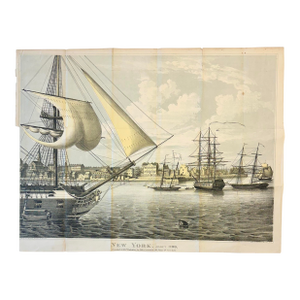 New York City Harbor Original Lithograph by George Hayward, 1862