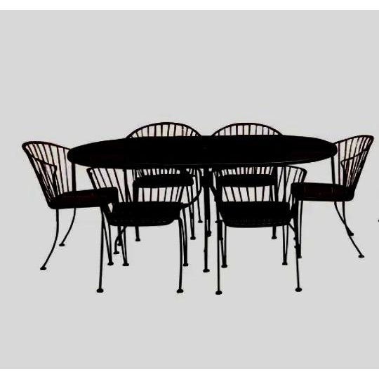 All MCM minimalist style table unmarked Set of 6 Carolina Forge marked chairs Pinecrest pattern in very good condition...