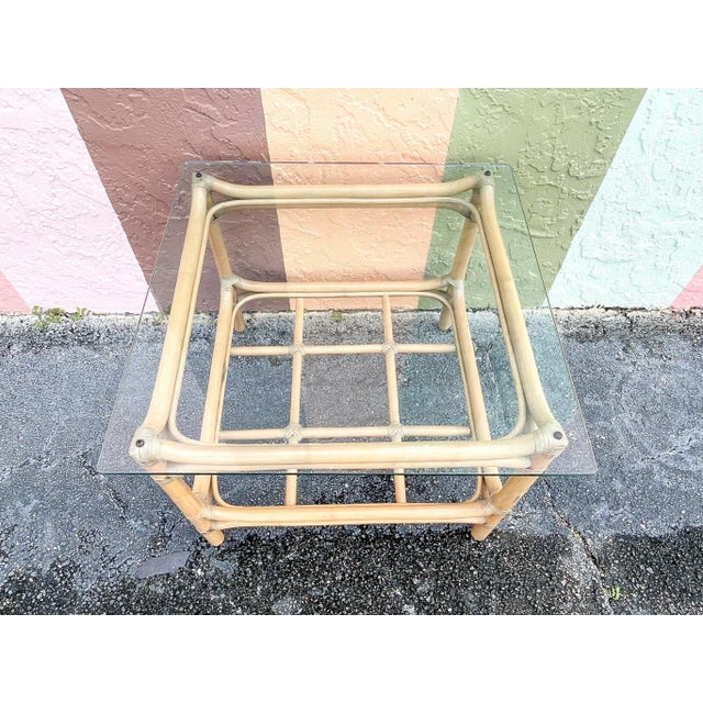 Mid-Century Modern Palm Beach Regency Medium Ficks Reed Rattan Coffee Table For Sale - Image 3 of 5