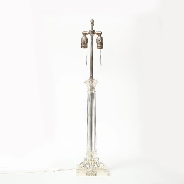 Metal Lucite Columnar Lamp For Sale - Image 7 of 7