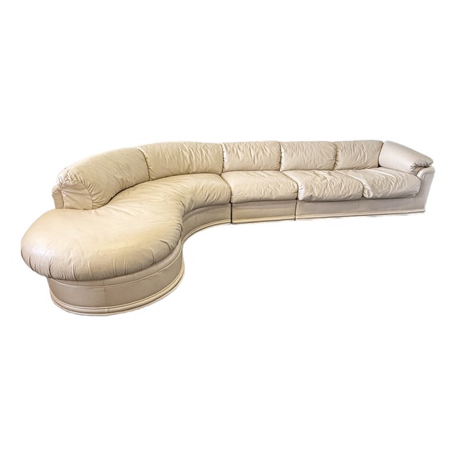 Weiman Attr. Genuine Leather 3 PCS Sectional Sofa From 80's For Sale