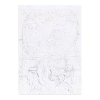 Magic Circle - Original Pencil Drawing by E. Berman - Mid 20th Century Mid 20th Century For Sale