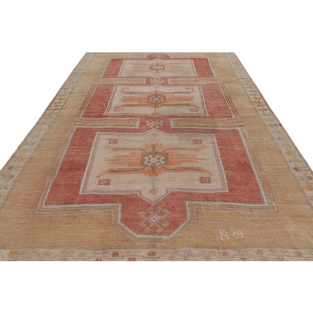 1960s Vintage Turkish Oushak Rug With Geometric Medallions, From Rug & Kilim For Sale - Image 5 of 9
