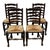 Rustic English Oak and Rush Seat Ladder Back Chairs, Late 19th Century, Set of 4 For Sale - Image 3 of 8