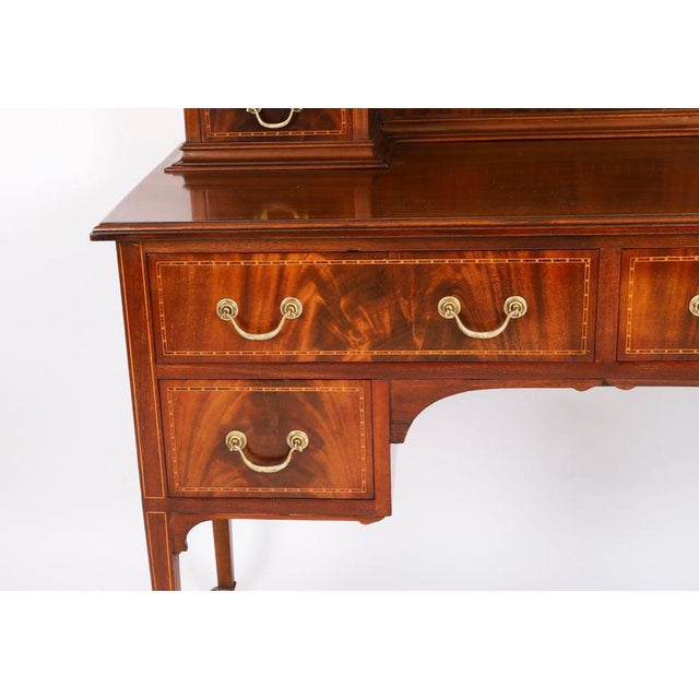 Antique Edwardian Mahogany Dressing Table & Mirror, 1900s For Sale - Image 10 of 18