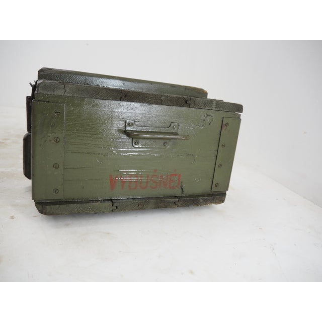 Industrial Wooden Army Crate, 1960s For Sale - Image 4 of 16