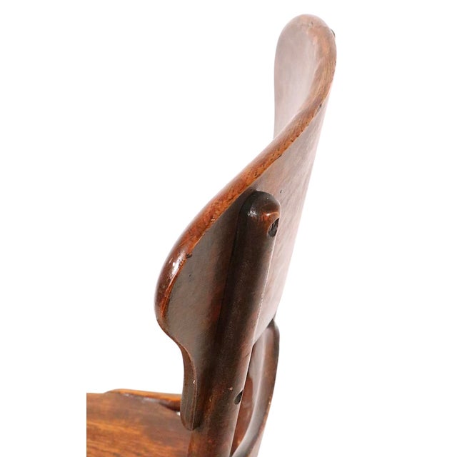 Early 20th Century Early 20th Century Victorian Oak Bentwood Side Chair For Sale - Image 5 of 12