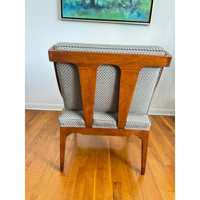 Mid 20th Century Mid 20th Century Vintage Mid Century Modern Armchair With Fish Scale Upholstery For Sale - Image 5 of 7