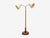 1940s Swedish Art Deco, Double Floor Lamp, Burl Wood, Metal, Fabric, Sweden, 1940s For Sale - Image 5 of 17
