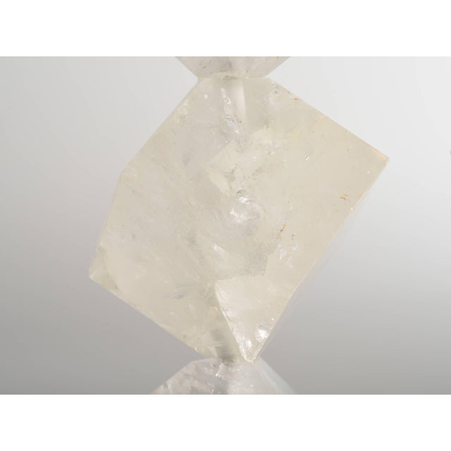 Eon Collection Rock Crystal Quartz Cube Lamps - A Pair For Sale - Image 4 of 6