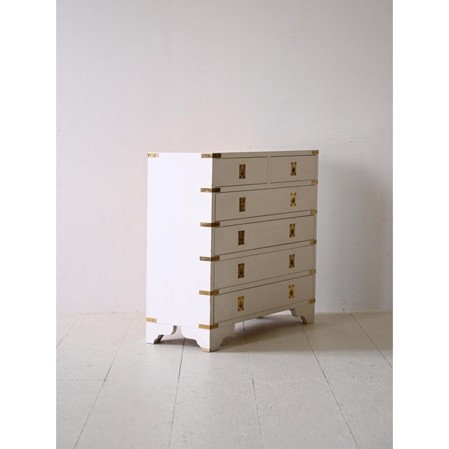 White Chest of 6 Drawers, 1960s For Sale - Image 3 of 13