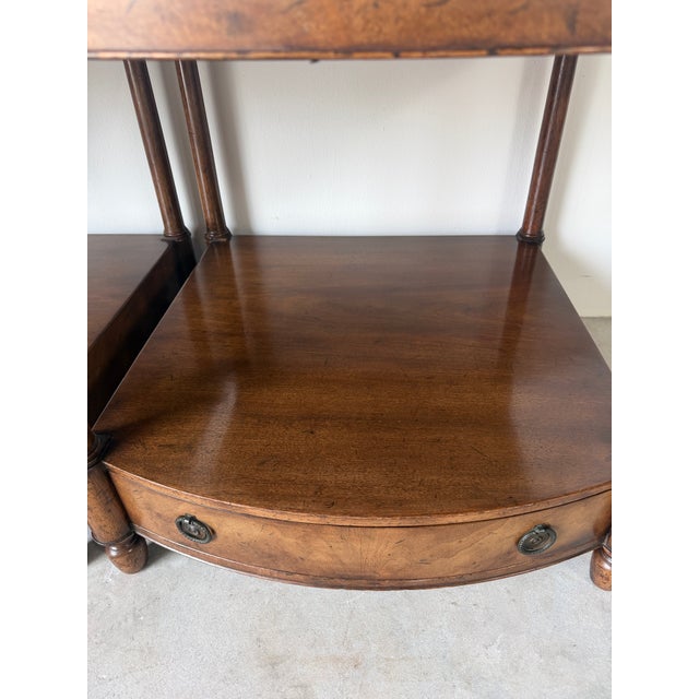 Vintage Baker Furniture Empire-Style Wood End Tables With Drawer – A Pair For Sale - Image 12 of 18