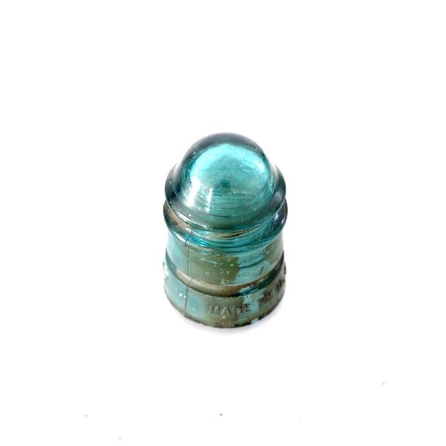 American Antique Hemingray No. 12 Aqua Glass Telephone Insulator For Sale - Image 3 of 6