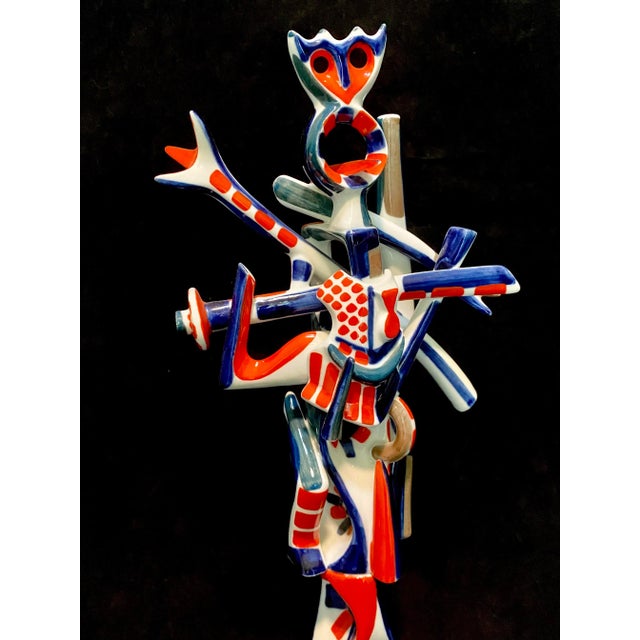 Vintage Sargadelos Scarecrow Totem Hand Decorated Porcelain