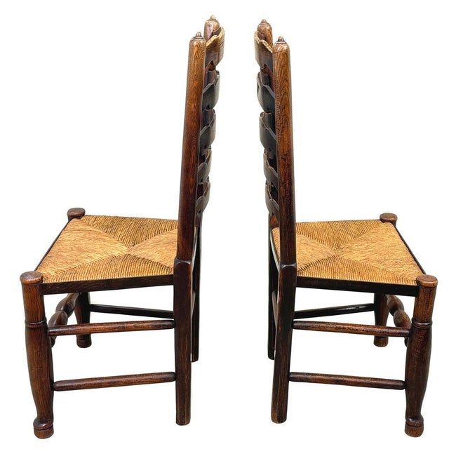 Wood Georgian Farmhouse Ladderback Dining Chairs, Early 19th Century, Set of 10 For Sale - Image 7 of 18
