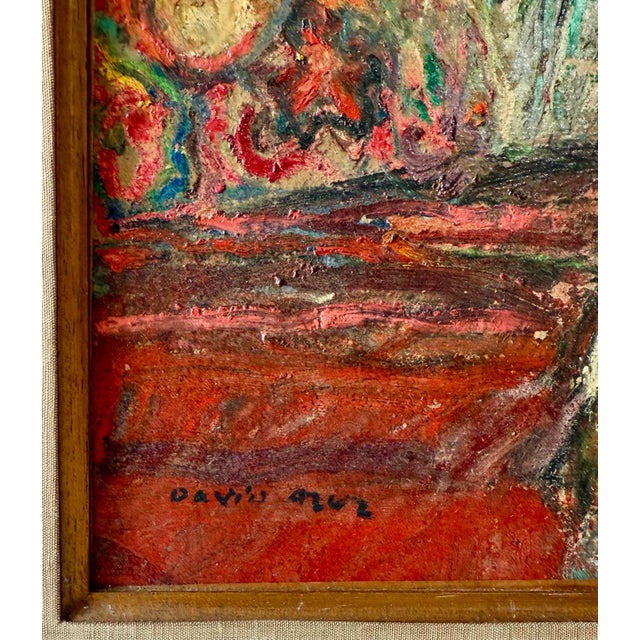 David Azuz, Israeli French David Azuz Naive Oil Painting Paris Bar Scene Colorful Fauvist, 1975 For Sale - Image 13 of 13