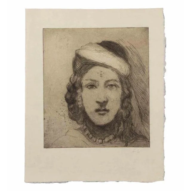 Outstanding etching realized by Chadwick in 1915, Monogrammed in pencil lower right. Very good condition. This piece is...