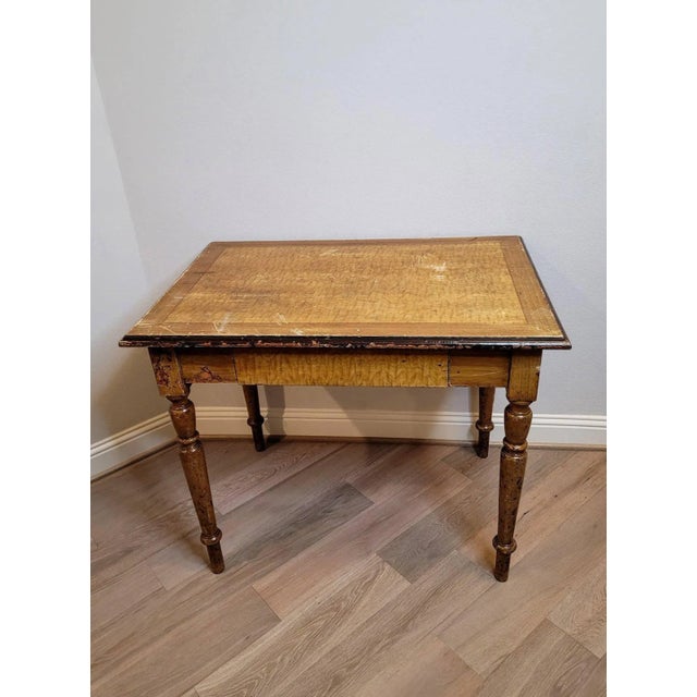 Antique Distressed Country Farmhouse Work Table For Sale - Image 11 of 11