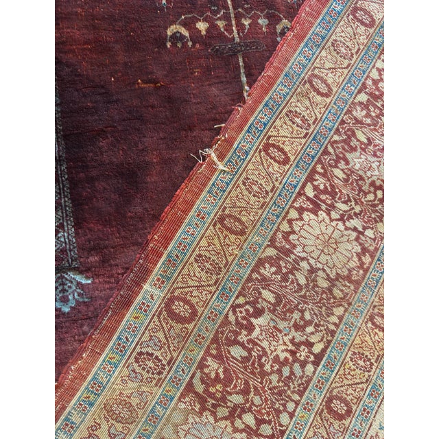 Textile Antique Heriz Prayer Silk Rug For Sale - Image 7 of 8