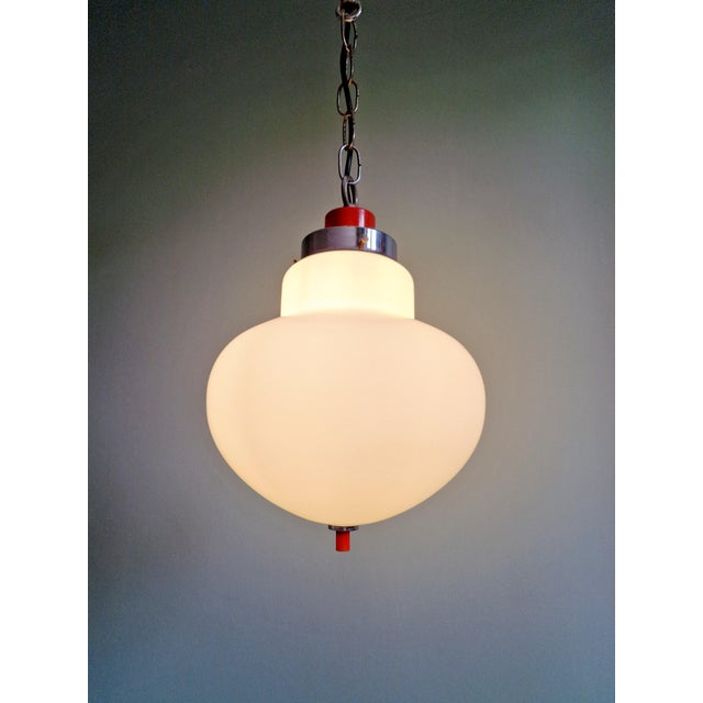 Space Age Pendant Light in White Opaline, 1970 For Sale - Image 12 of 13