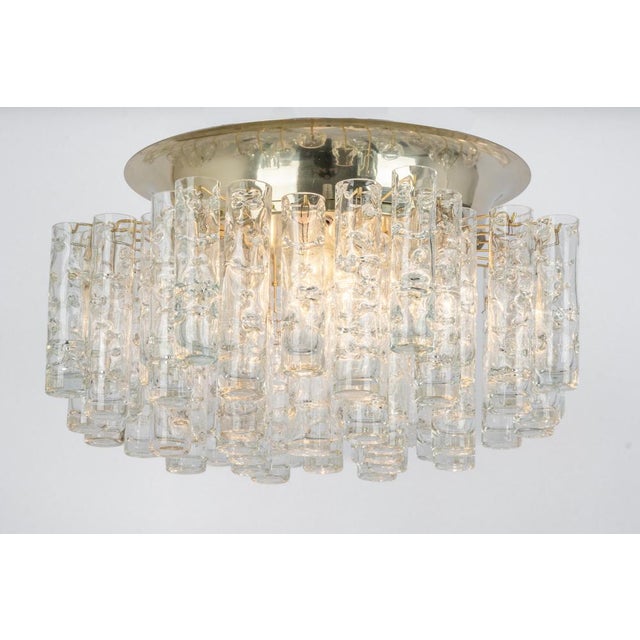 Metal Murano Ice Glass Flushmount from Doria Leuchten, Germany, 1960s For Sale - Image 7 of 15