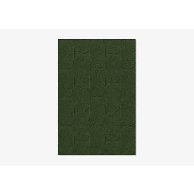 Contemporary Dark Green Oval Textured Rug from Marqqa For Sale - Image 3 of 3