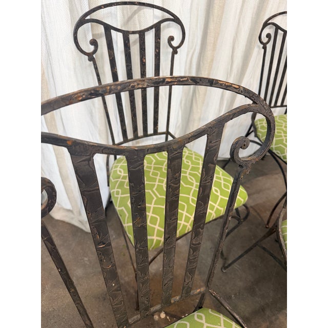 Late 20th Century Prou Style Wrought Iron Chair Set/6 For Sale - Image 5 of 12