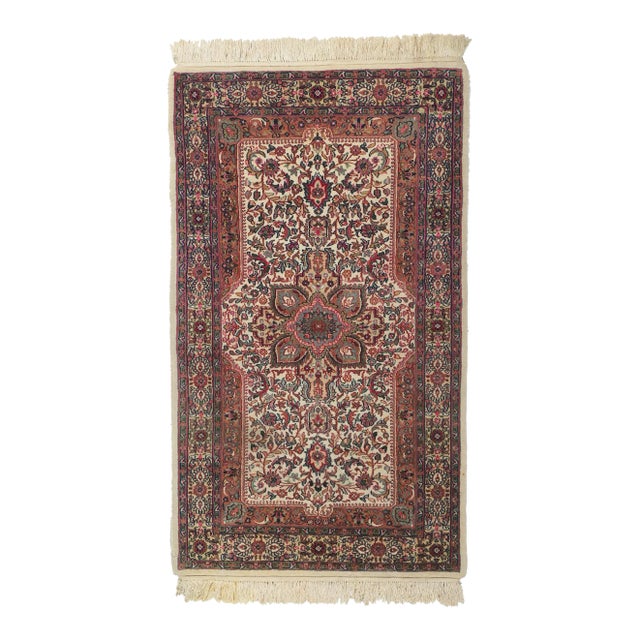 Mid 20th Century Small Vintage Persian Style Floral Rug, 03'02 X 05'04 For Sale