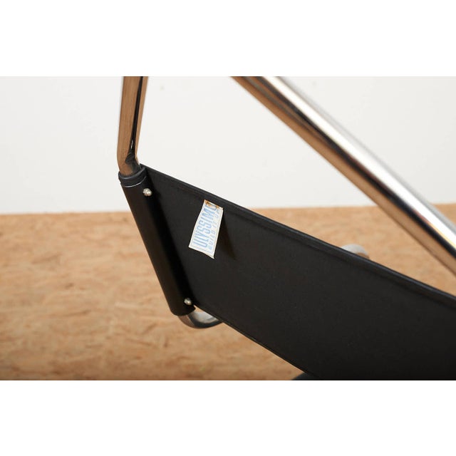 Type 22 the Clamp Cantilever Chair with Chrome-Plated Tubular Steel and Black Leather from Ulysses Müller, 1989 For Sale - Image 12 of 15