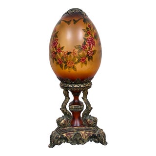 Vintage Hollywood Regency Porcelain Egg Sculpture For Sale