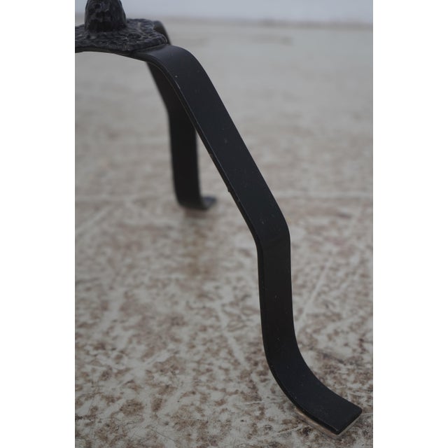 Black Vintage Colonial Style Iron & Hobnail Glass Tripod Floor Lamp For Sale - Image 8 of 11
