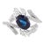 Royal Blue Sapphire Diamond Wedding Ring for Women Size 7 For Sale