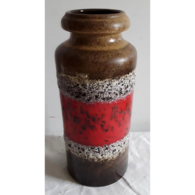 Vintage Fat Lava Style Ceramic Model Number 517-30 Vase with Different Glazing Techniques by Scheurich, 1970s For Sale - Image 4 of 4