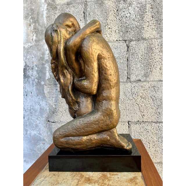 1960's Austin Production "Loving Touch" Brutalist Sculpture. Features two nude figures in a tender embrace, inspired by...