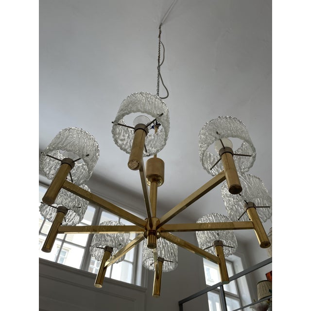 Mid-Century Modern Mid-Century Pendant Lamp with 8 Glass Shades For Sale - Image 3 of 8