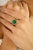 Green Statement Emerald Split Ring Size 8 in 14k Gold With Diamonds For Sale - Image 8 of 12