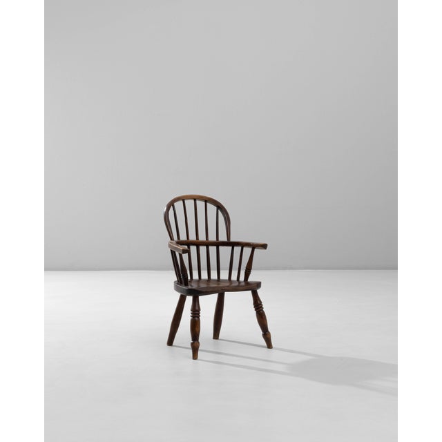 19th Century English Small Spindle-Back Wooden Armchair For Sale In Greensboro - Image 6 of 18