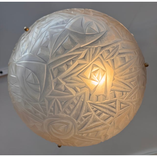 Art Deco Pendant Lights with Electrified Cords from Verrerie D'art Degué, 1930s, Set of 2 For Sale - Image 11 of 18