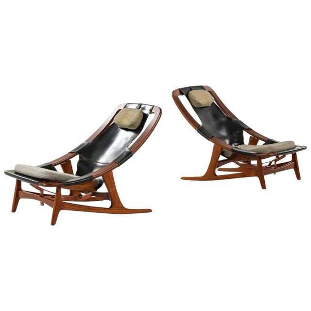 Set of Model Holmenkollen Lounge Chairs by Arne Tidemand-Ruud attributed to Norcraft, 1960s For Sale - Image 12 of 12