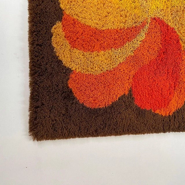 Vintage Modernist German High Pile Rug in the style of Panton, 1970s For Sale - Image 6 of 14