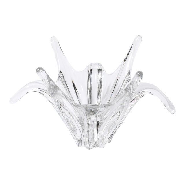 Mid-Century Modern Signed Baccarat Crystal Octopus Bowl For Sale