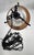 Wrought Iron + Enameled Steel & Glass Globe Swag Pendant, 1960's For Sale - Image 10 of 10