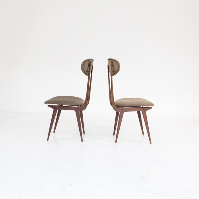Brown Chairs by Ezio Longhi for Elam, 1950s, Set of 6 For Sale - Image 8 of 13