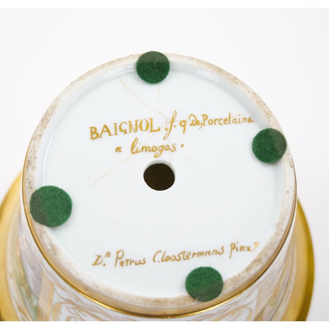 19th Century Hand-Painted Paris Porcelain Cachepots With Gilt Details For Sale - Image 10 of 12