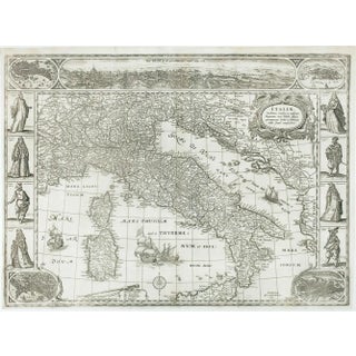 The First Carte-À-Figure Map of Italy For Sale